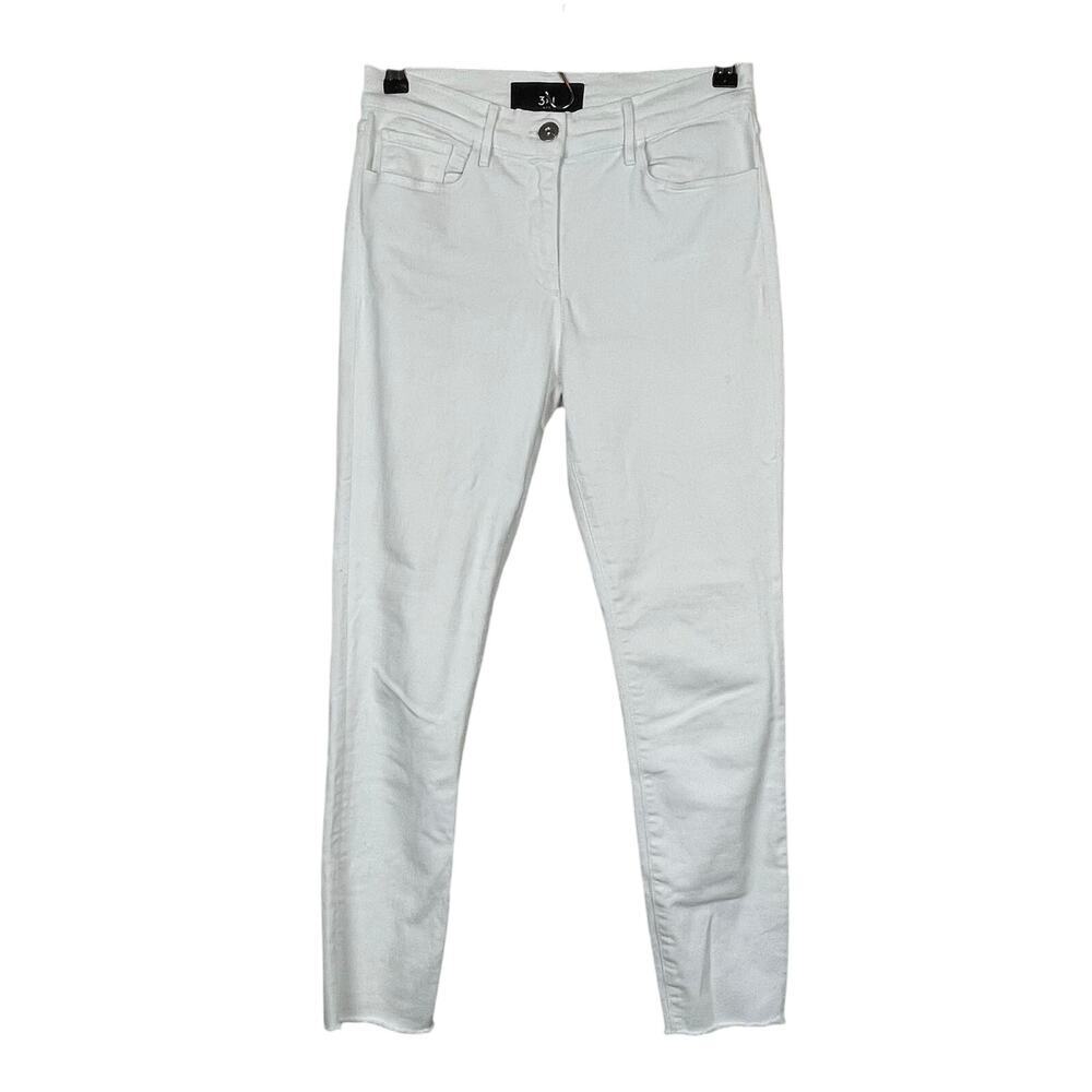 3x1 NYC White Skinny Jeans I am Made Here Size 27 Raw Hem‎ Stretch